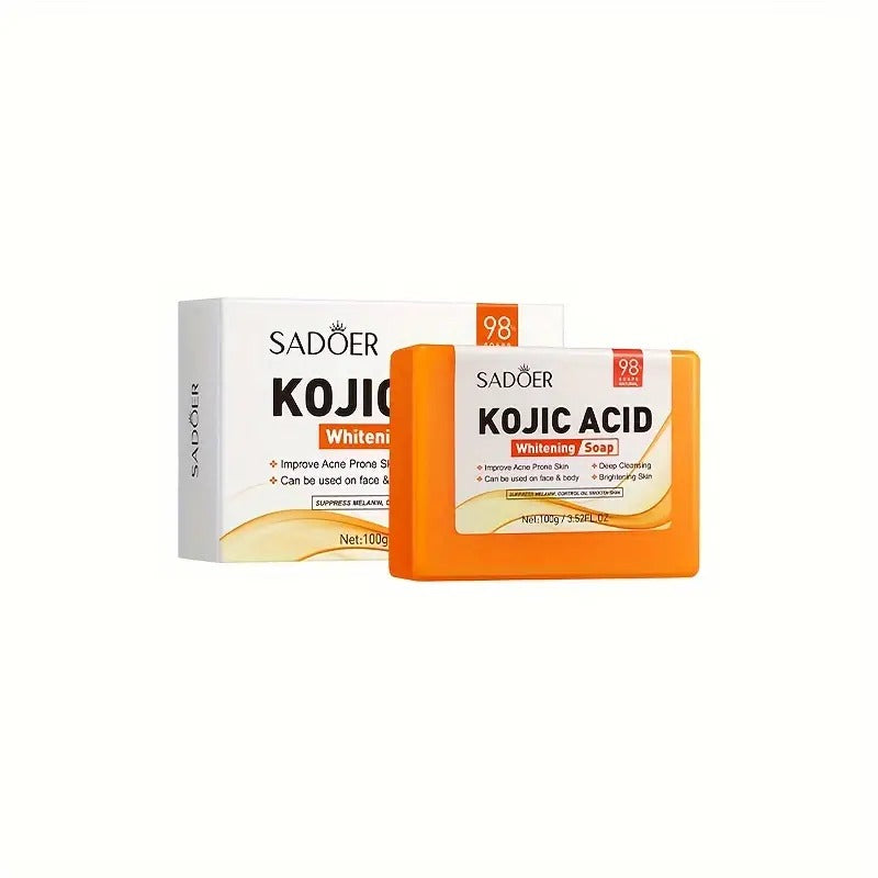 Sadoer Kojic Acid Brightening Soap - Alpha-Arbutin & Vitamin E - 100g