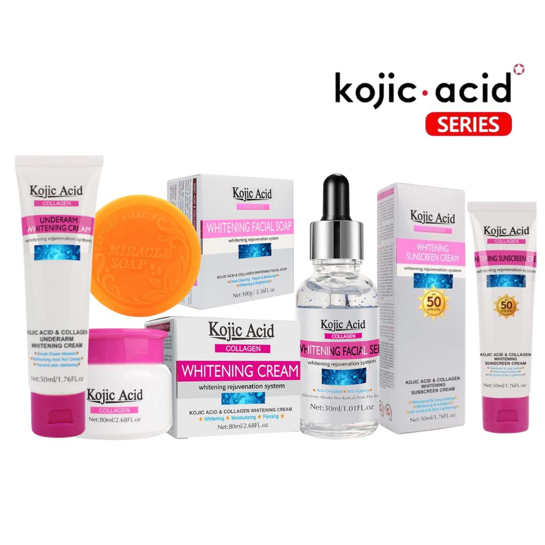 GUANJING Kojic Acid Pack of 5 Whitening Series Skin Care Set