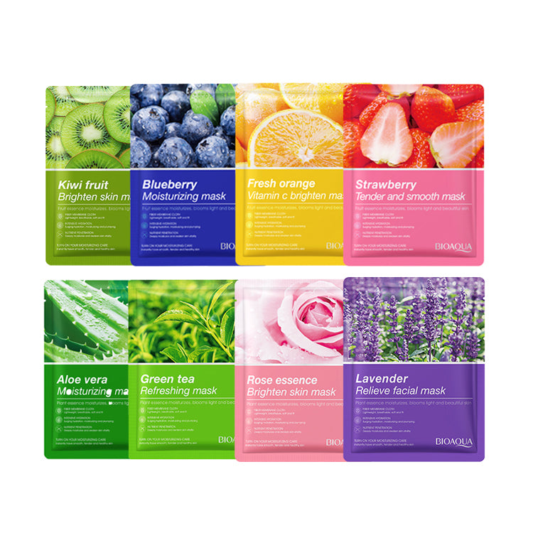 BioAqua Pack of 5 Fruits & Plants Extract Facial Mask Sheet BIOAQUA
