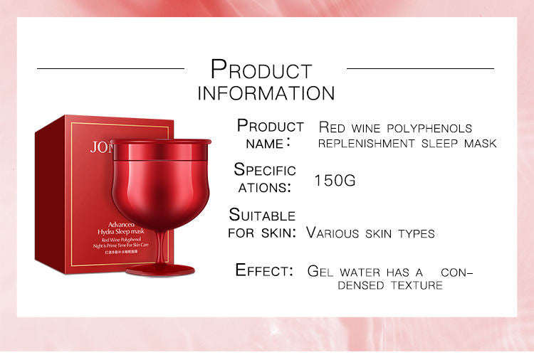 JOMTAM Moisturizing Brightening Red Wine Sleeping Gel Mask JMT16169 ...