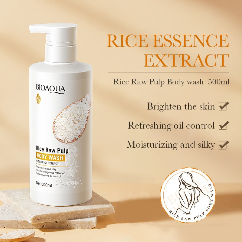 BIOAQUA Rice Raw Pulp Silk Moisturizing Body Wash 500ml | BIOAQUA Pakistan
