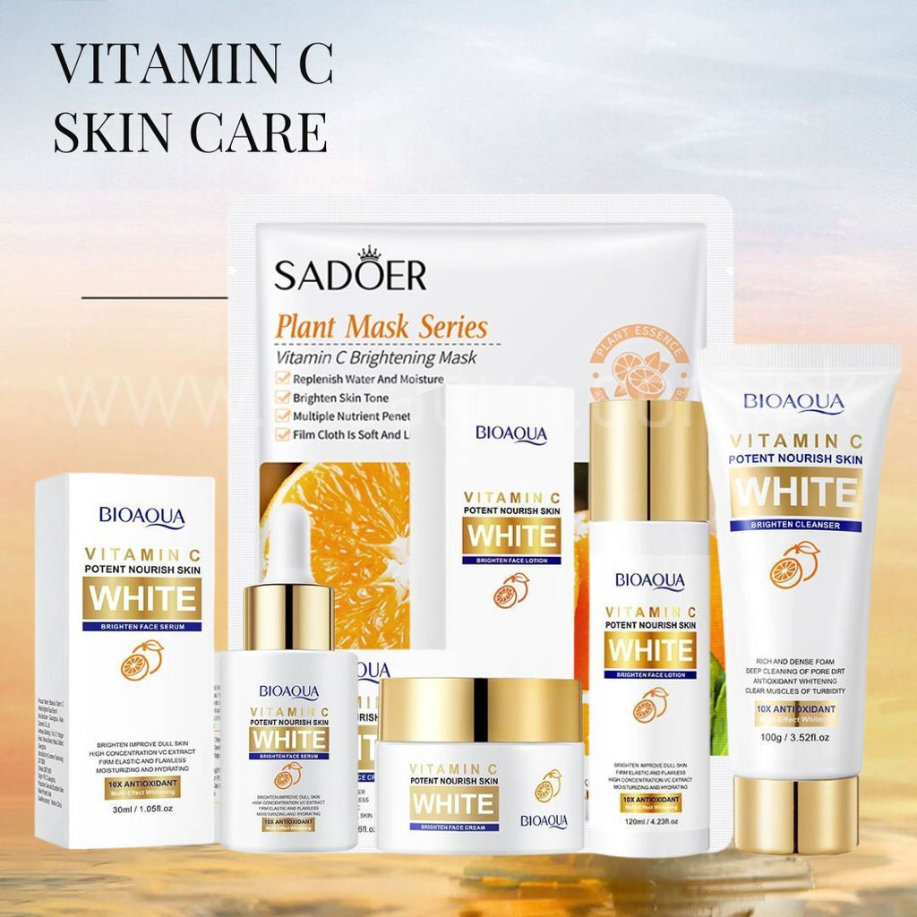 Bioaqua Pack of 5 Vitamin C White Brighten Skincare Series