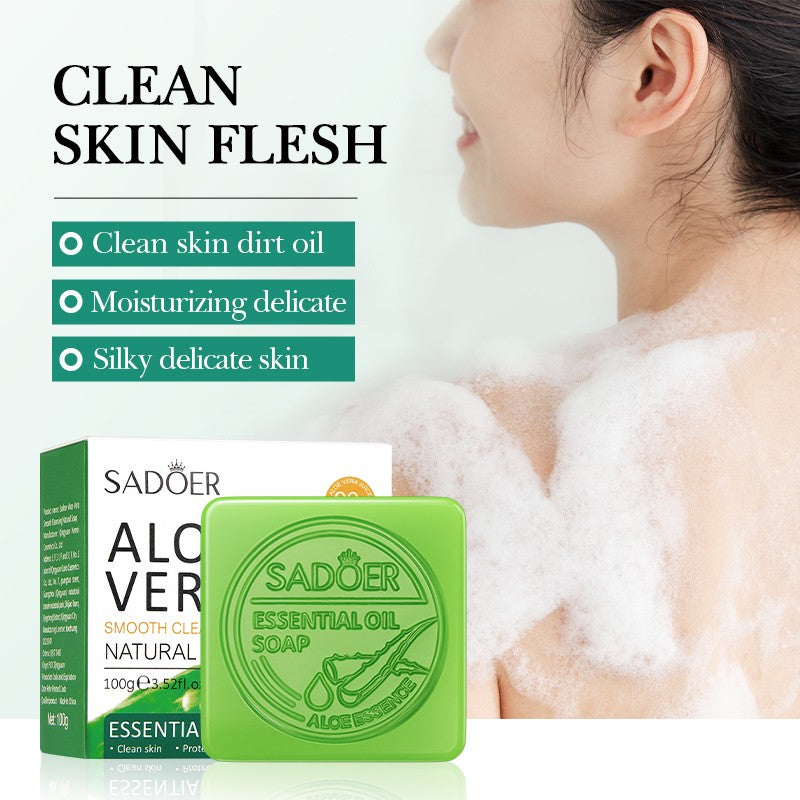 Sadoer Aloe Vera Smooth Cleansing Natural Facial Soap 100g