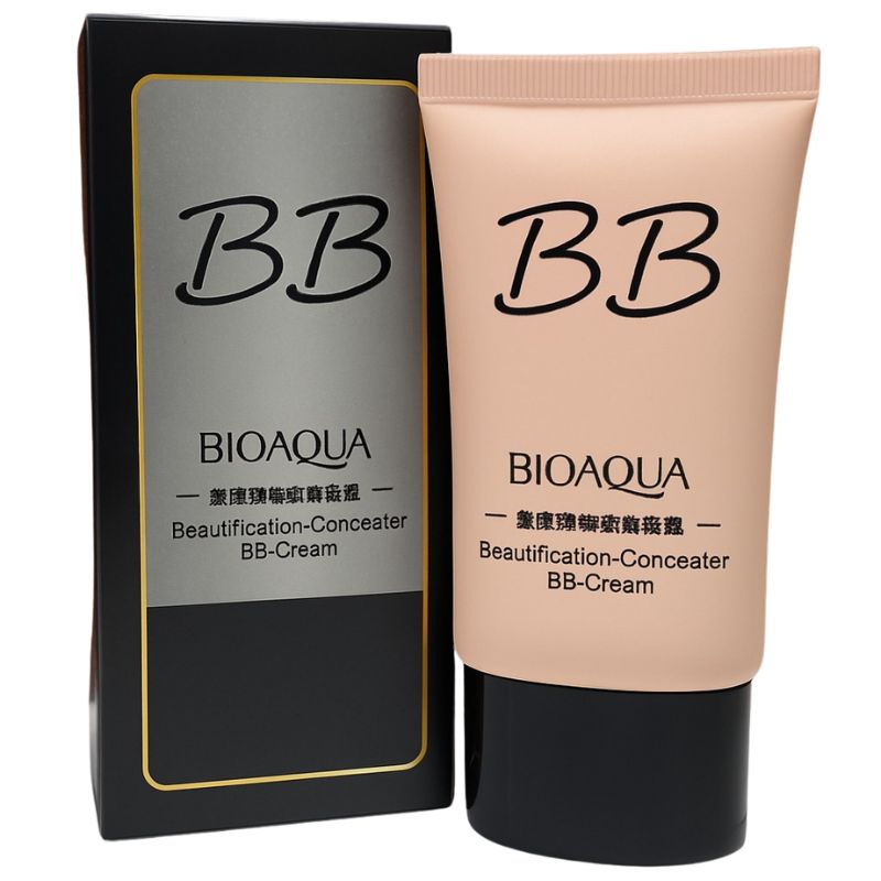 Bioaqua BB cream with packaging on a white background