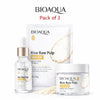 BIOAQUA Pack of 3 Rice Raw Pulp Whitening Skincare Set