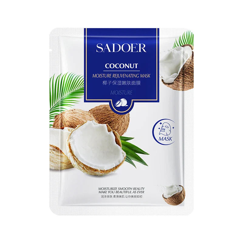 Sadoer Pack of 5 Plant Fruit Moisturizng Hydration Facial Sheet Mask