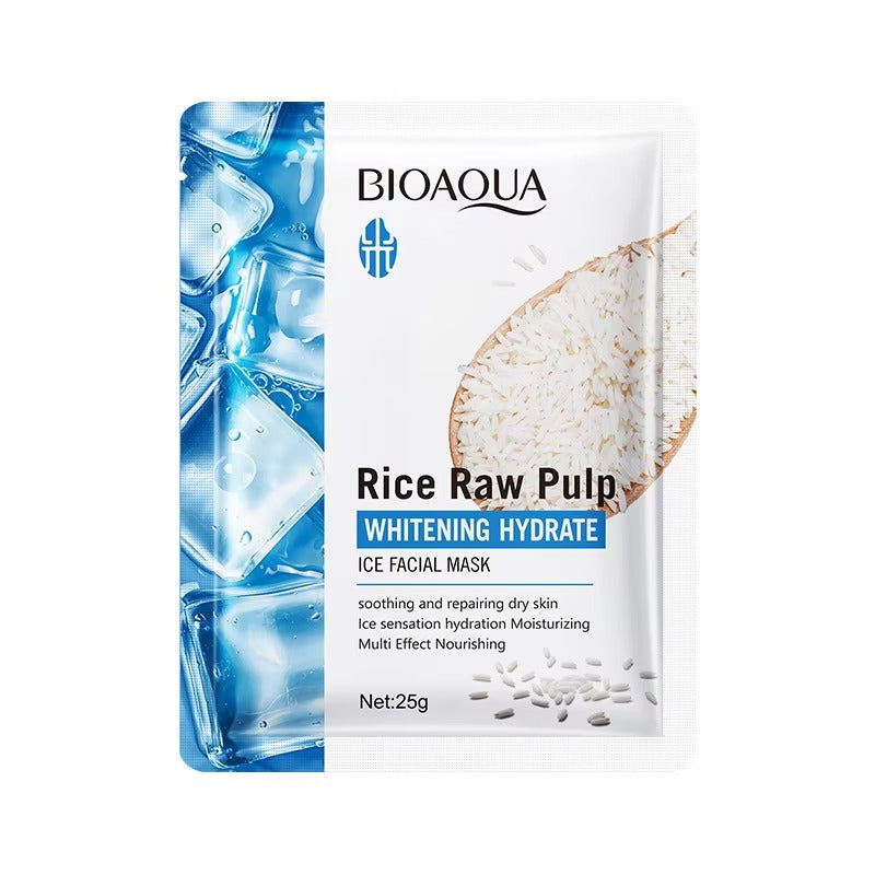 BIOAQUA Rice Raw Pulp Whitening Hydrate Ice Facial Sheet Mask 25g ...