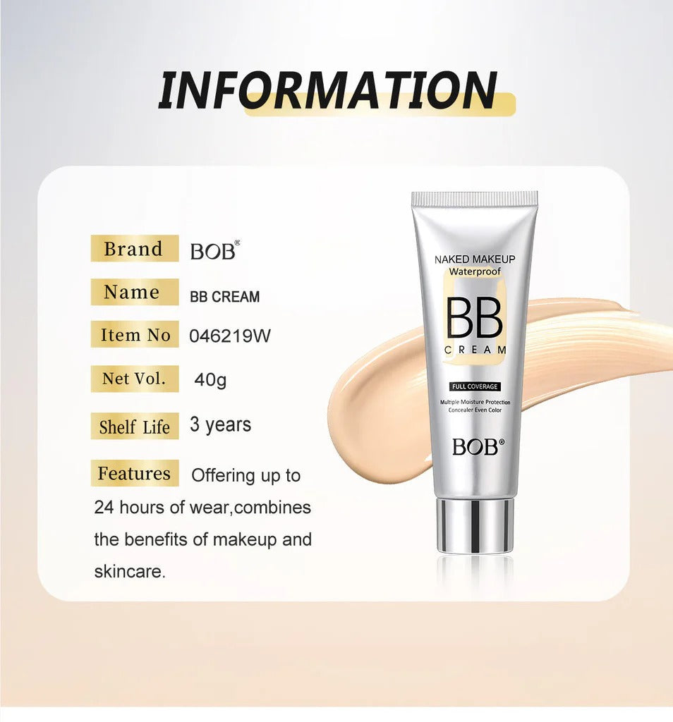 BOB Naked Makeup WaterProof Full Coverage BB Cream