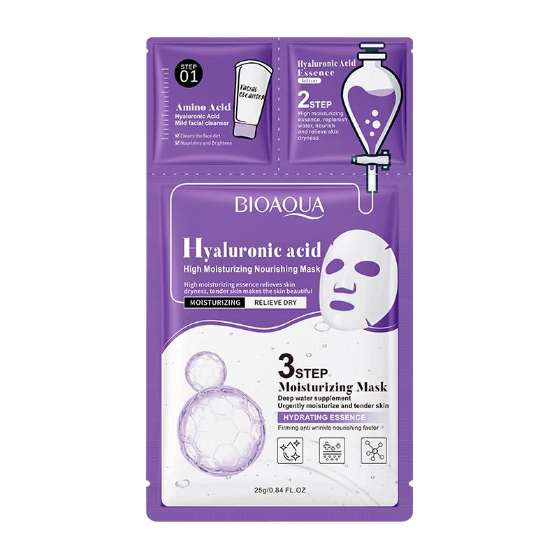 Bioaqua Hyaluronic Acid face mask packaging on a white background