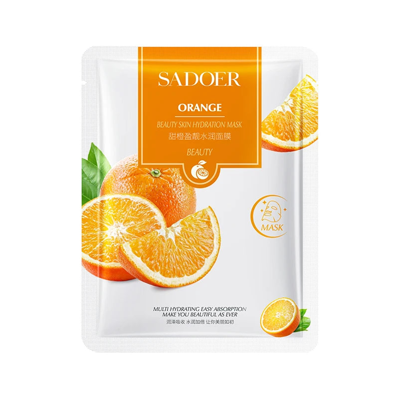 Sadoer Pack of 3 Plant Fruit Moisturizng Hydration Facial Sheet Mask