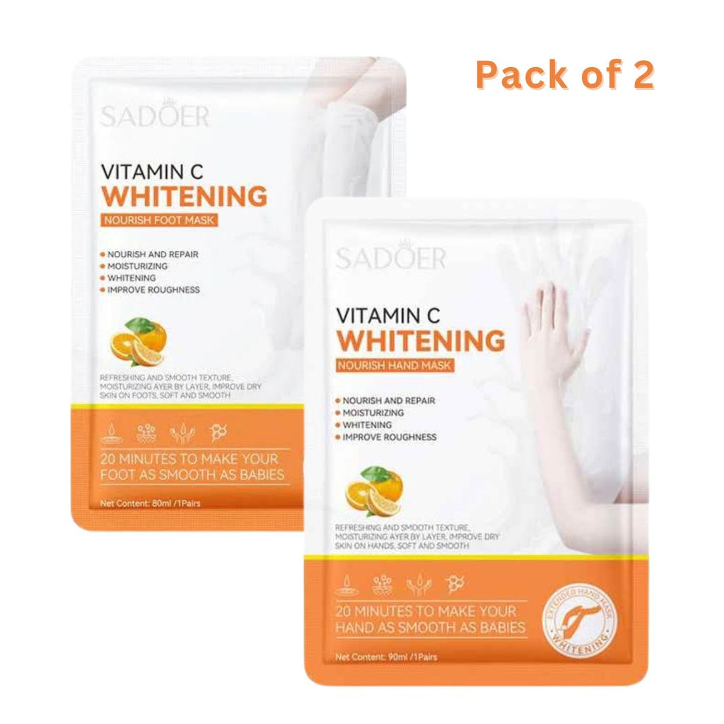 Sadoer Pack of 2 Vitamin C Foot and Hand Mask