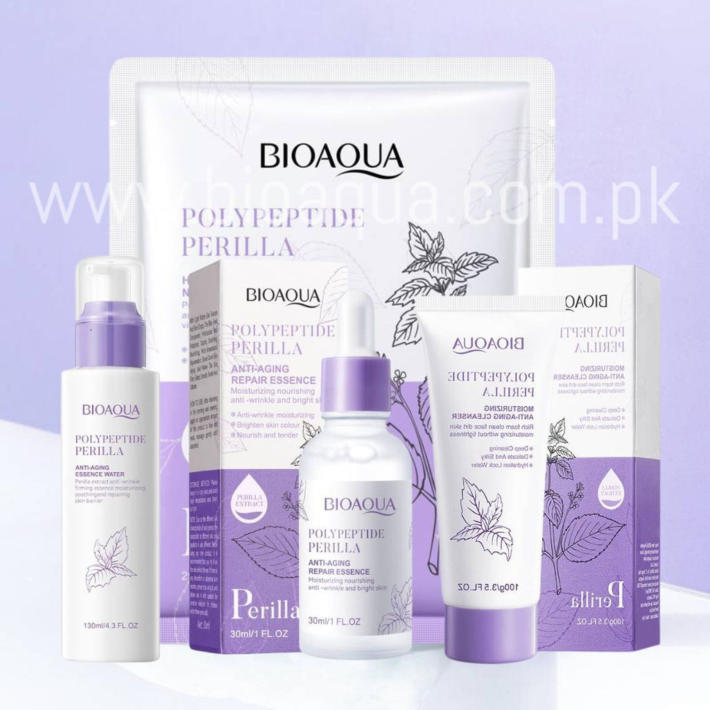 Bioaqua Pack of 4 Polypeptide Perilla Anti Aging Skin Care Set