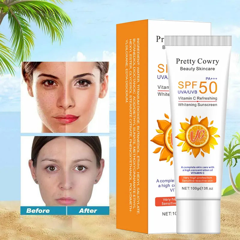 Pretty Cowry Vitamin c Whitening SPF 50 Sunscreen 100g