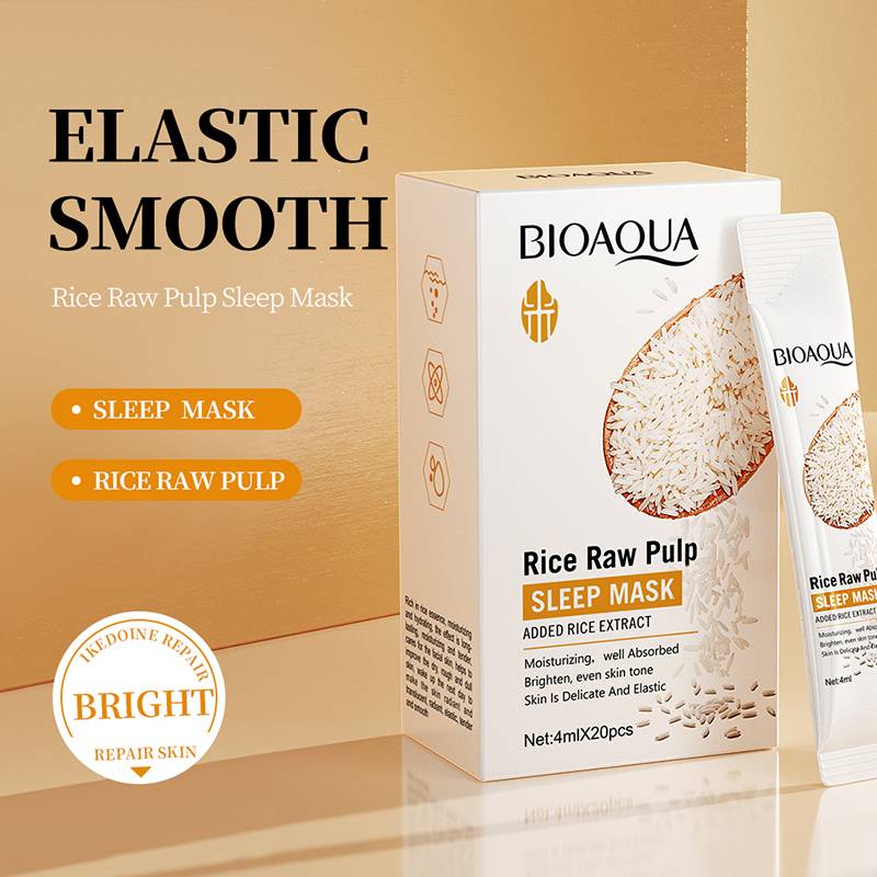 Bioaqua Rice Raw Pulp Moisturizing Brightening Sleeping Mask (4ml X 20pcs)