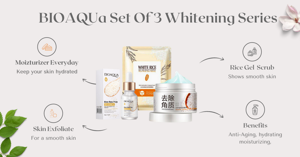 BIOAQUA White Rice Beauty Whitening Series - Pack Of 3