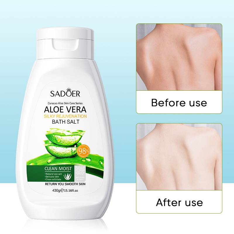 Sadoer Aloe Vera Silky Rejuvenation Exfoliation Bath Salt Body Scrub 430g