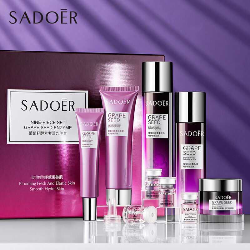 Sadoer Nine Piece set Grape Seed Enzyme Skin Care set