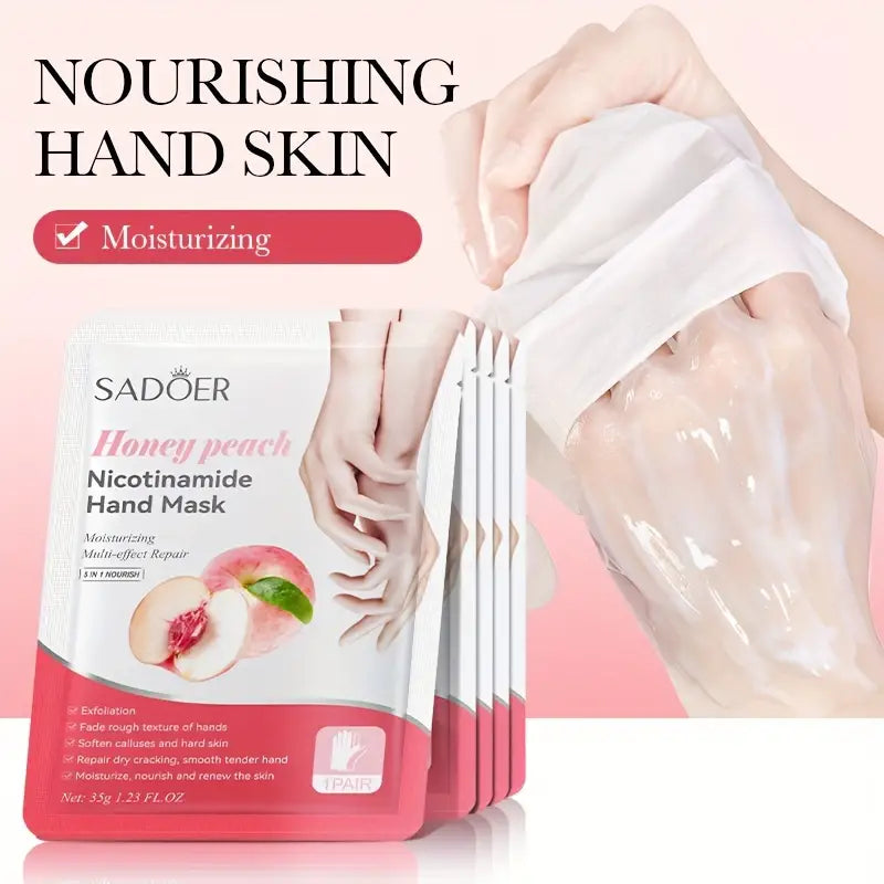 Sadoer Honey Peach Nicotinamide Moisturizing Hand Mask | BIOAQUA Pakistan