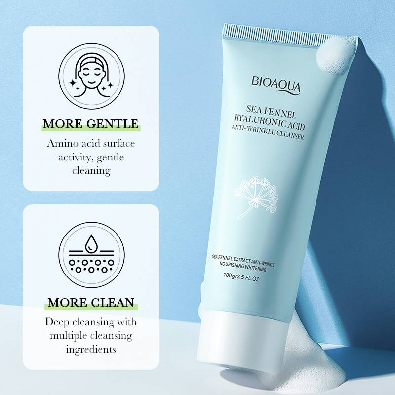 Bioaqua Sea Fennel Hyaluronic Acid Anti-Wrinkle Facial Cleanser 100g