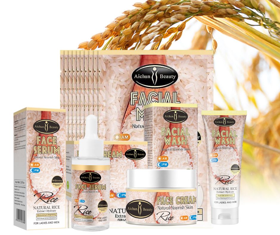 Aichun Beauty Set of 4 Whitening Rice Skin Care Series