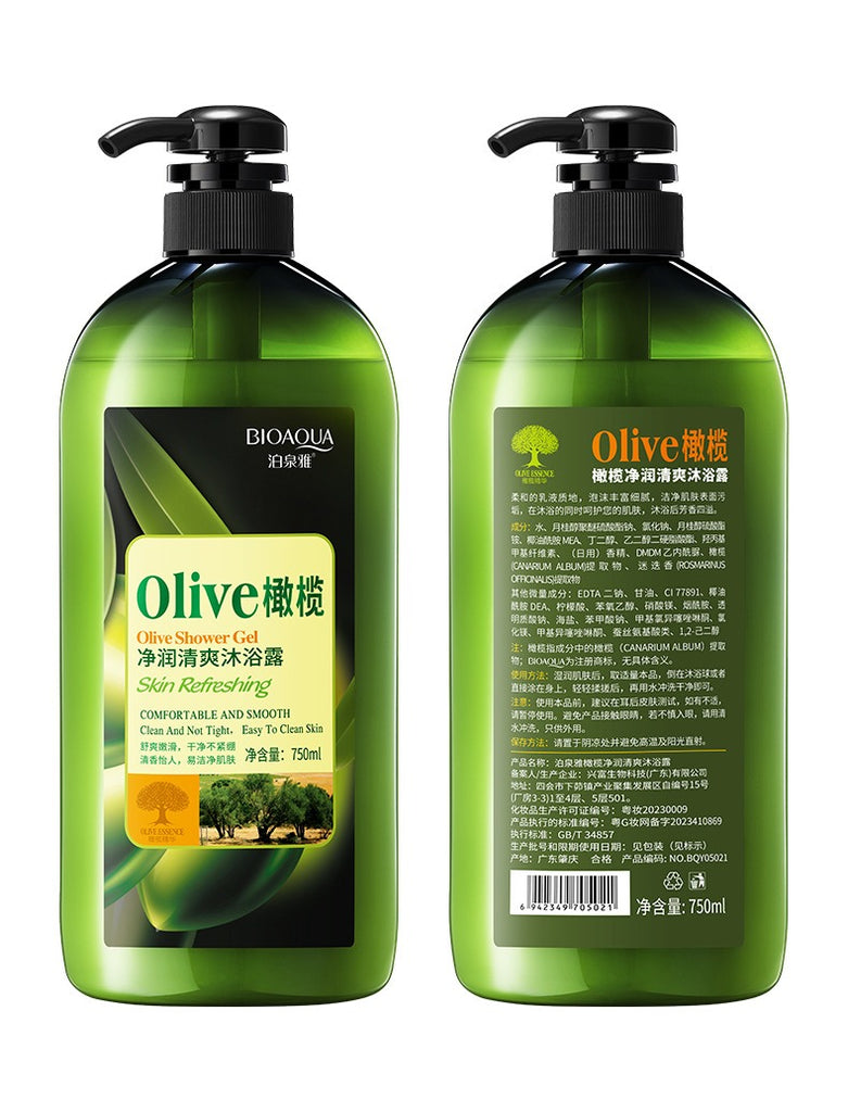 BIOAQUA Olive Shower Gel - Moisturizing & Refreshing Body Wash - 750ml
