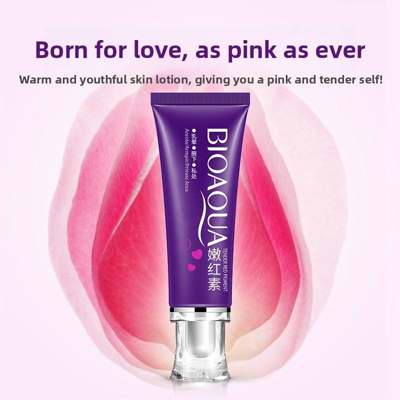 BIOAQUA skincare product with pink background and text