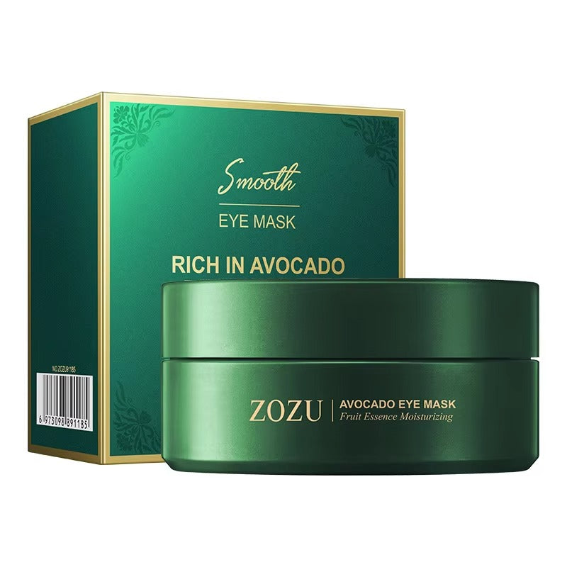 ZOZU avocado eye mask with packaging on a white background