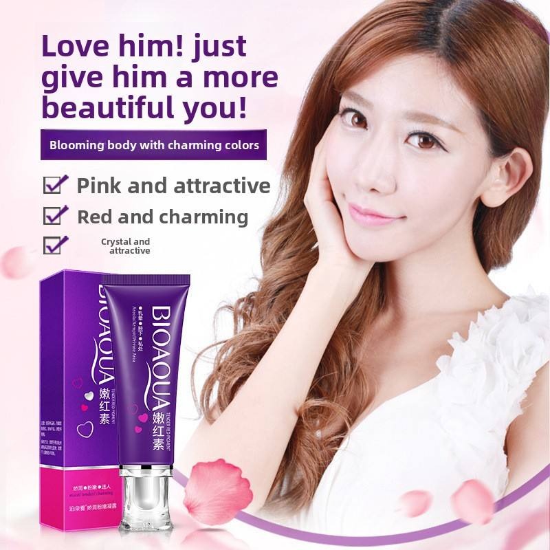 BIOAQUA cosmetic product with a model and promotional text on a light pink background