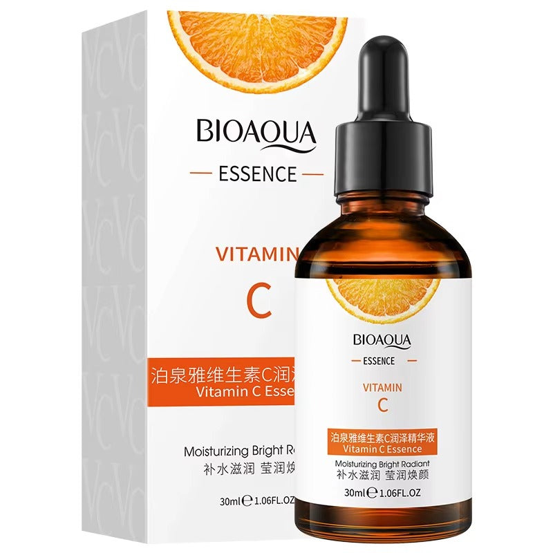 BIOAQUA Vitamin C essence bottle and packaging on a white background
