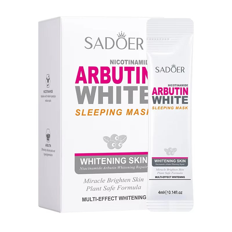 Sadoer Arbutin White Sleeping Mask packaging on a white background