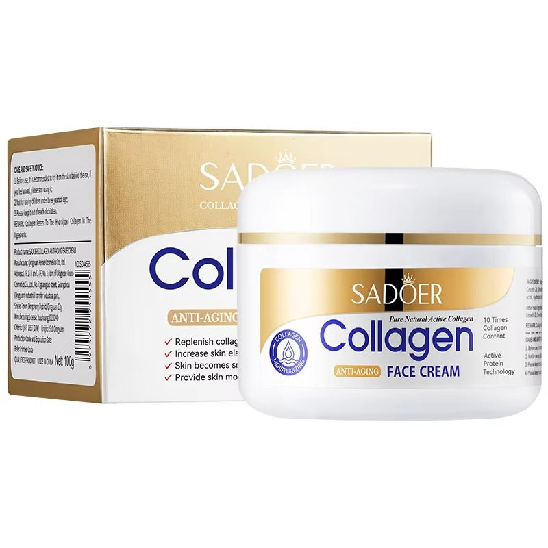 Sadoer Collagen Face Cream with packaging on a white background
