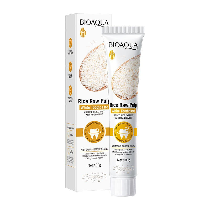 BIOAQUA Rice Whitening Toothpaste – Natural Stain Removal & Fresh ...
