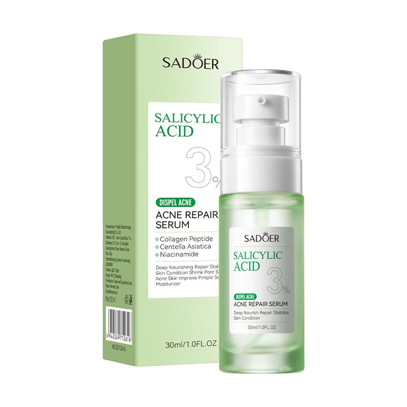 Sadoer Salicylic Acid Acne Repair Serum with packaging on a white background