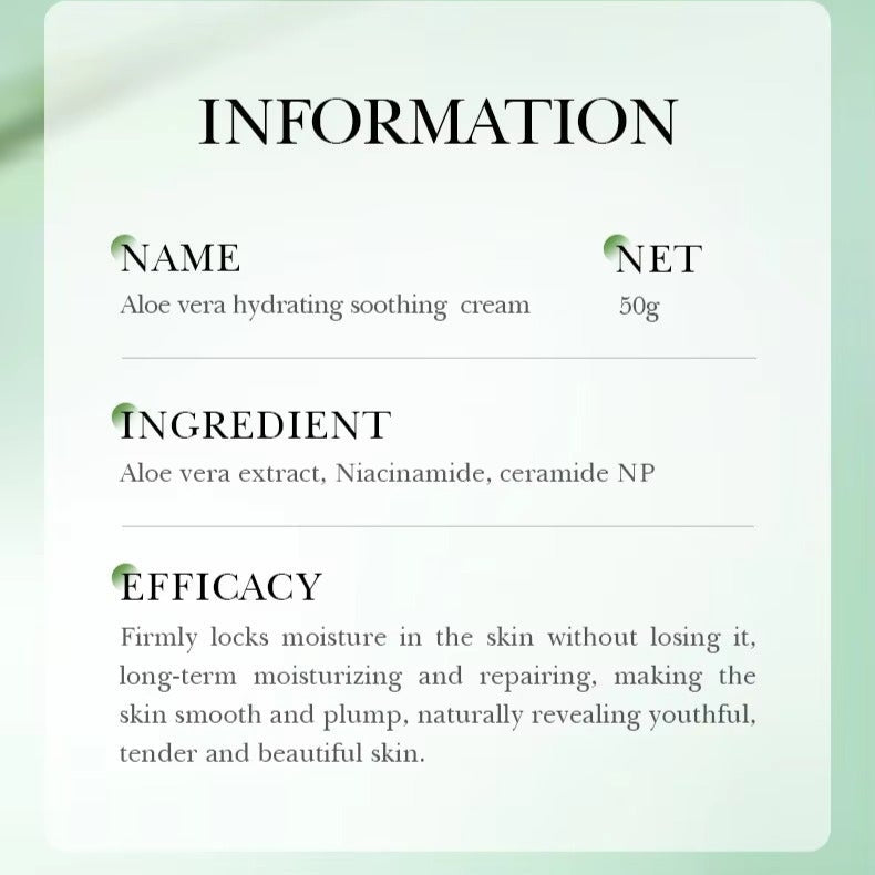 Aloe vera cream packaging with green background
