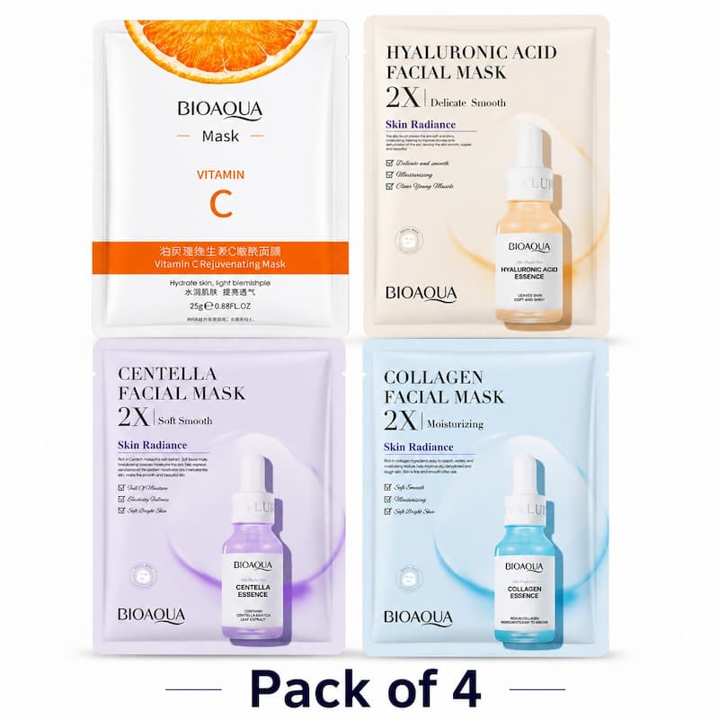 BIOAQUA Pack of 4 Shrink Pores Moisturizing Facial Mask Sheets