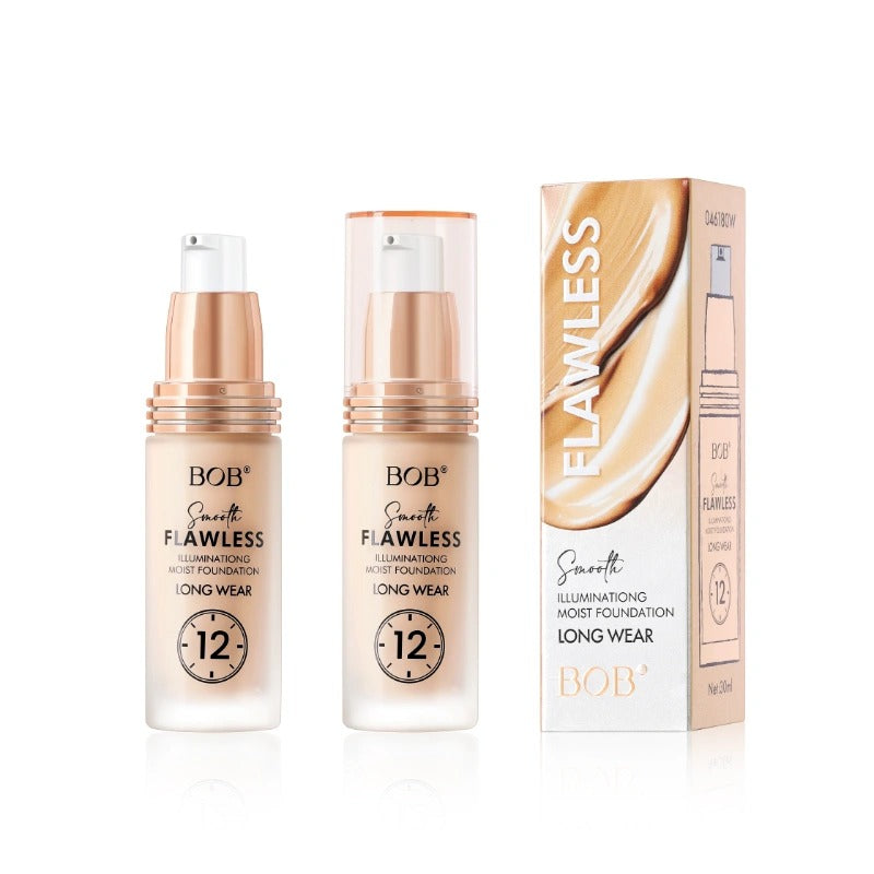 Bob Smooth Flawless foundation bottles and packaging on a white background