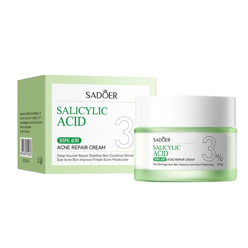 Sadoer Salicylic Acid 3% Acne Repair Cream with packaging on a white background