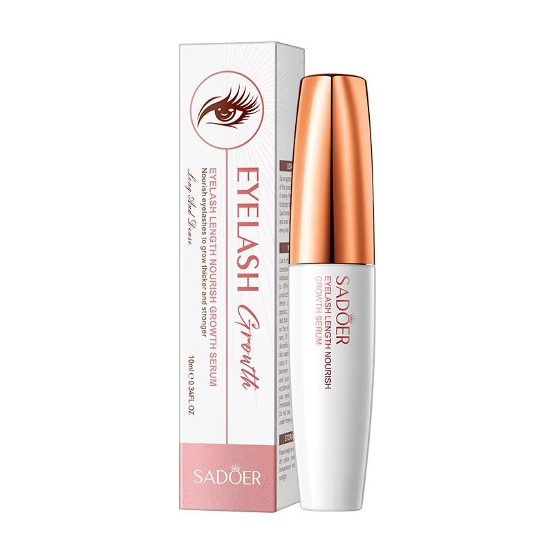 Eyelash serum with packaging on a white background