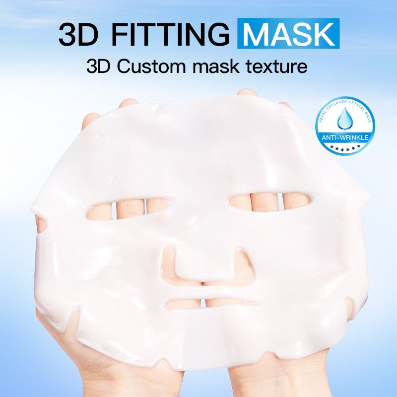 3D fitting mask with 'Anti-Wrinkle' label on a blue background