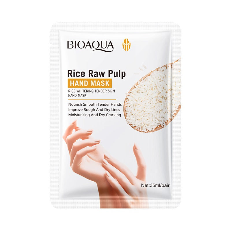 BIOAQUA Rice Hand Mask - Whitening & Moisturizing Glove Treatment 35ml ...