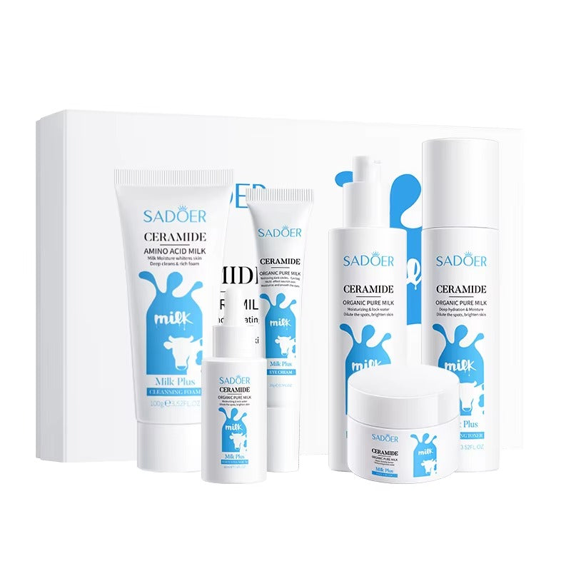 Collection of Sadoer skincare products on a white background