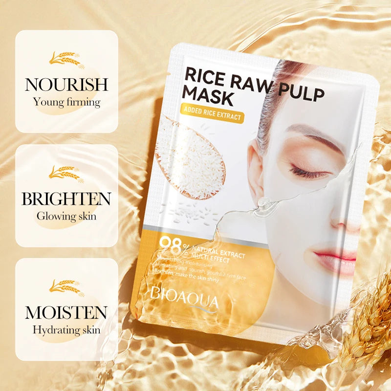 BIOAQUA Rice Raw Pulp Long Lasting Moisturizing Face Mask Sheet