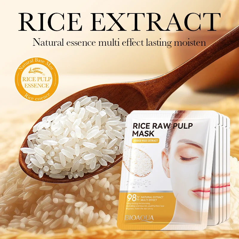 BIOAQUA Rice Raw Pulp Long Lasting Moisturizing Face Mask Sheet