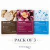 Bioaqua Pack of 3 Multi-Effect Nourishing Smooth Moisturizing Facial Sheet Mask