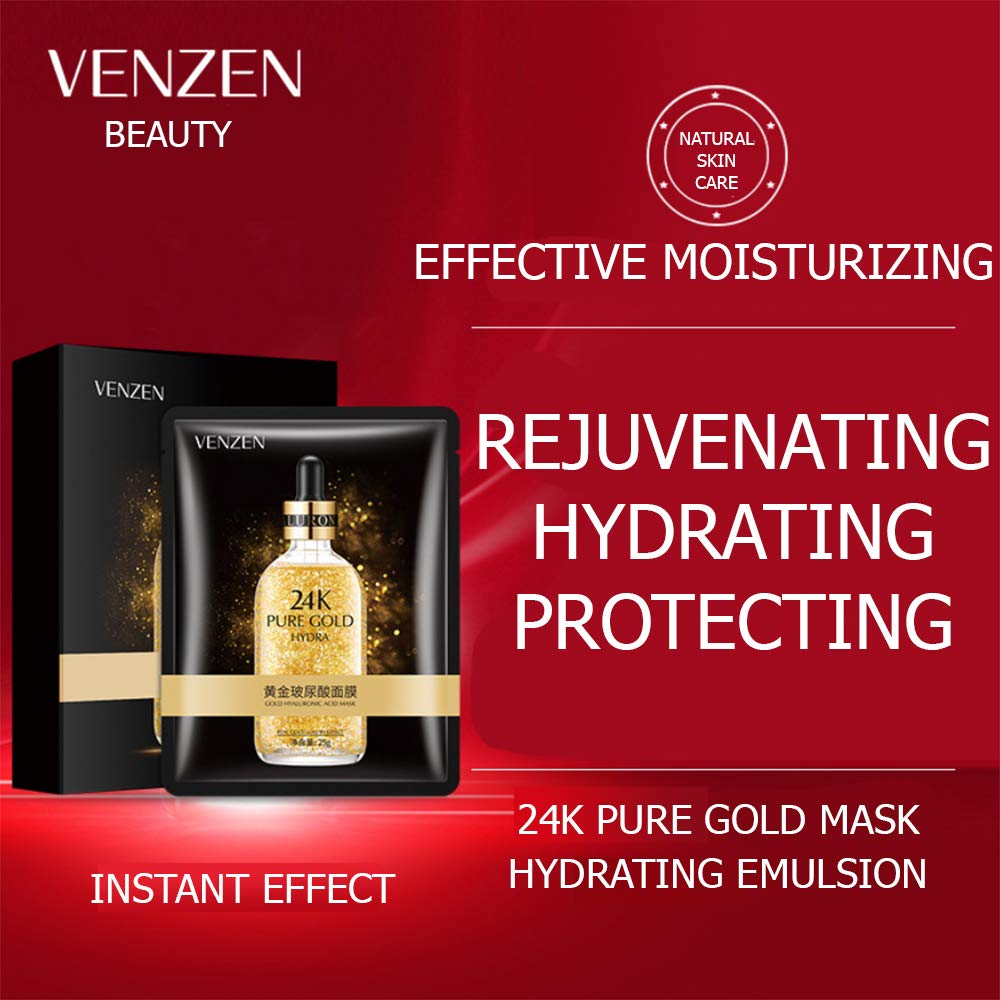 Veze 24K Pure Gold Hyaluronic Acid Moisturizing Face Sheet Mask