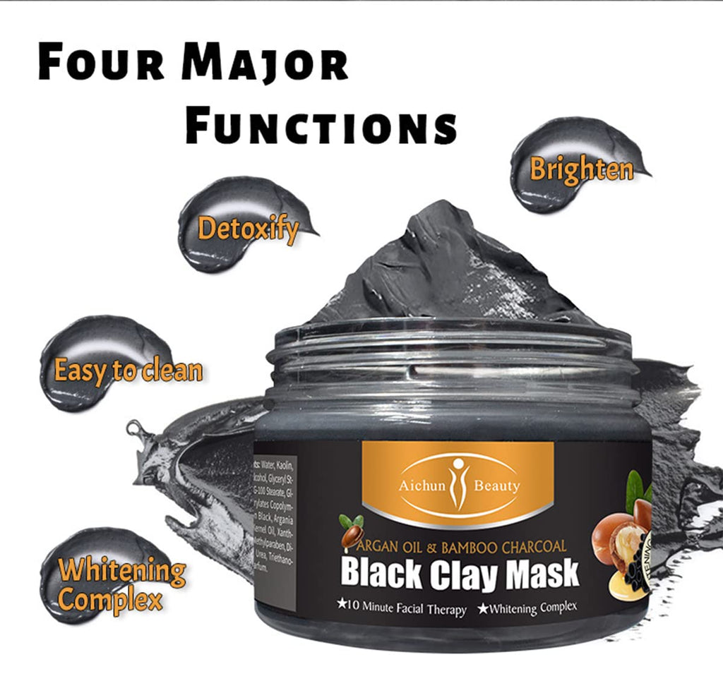 Aichun Beauty Argan Oil and bamboo Charcoal Black Clay Mask