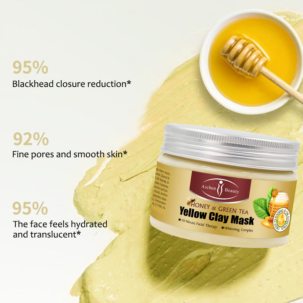 Aichun Beauty Deep Cleansing Moisturizing Honey and Green Tea Yellow Clay Mask