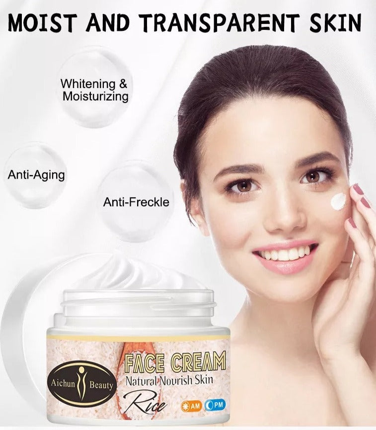Aichun Beauty Natural Whitening and Anti Freckle Rice Face Cream AC3123