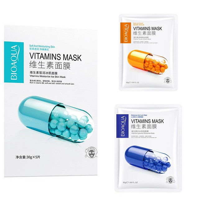 BIOAQUA Pack of 3 Vitamins Moisturizing Face Sheet Mask 3Pcs