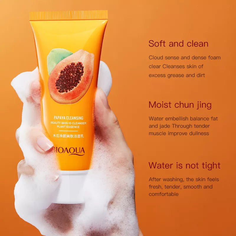 BIOAQUA Papaya Moisturizing Gentle Deep Cleansing Facial Cleanser 100g